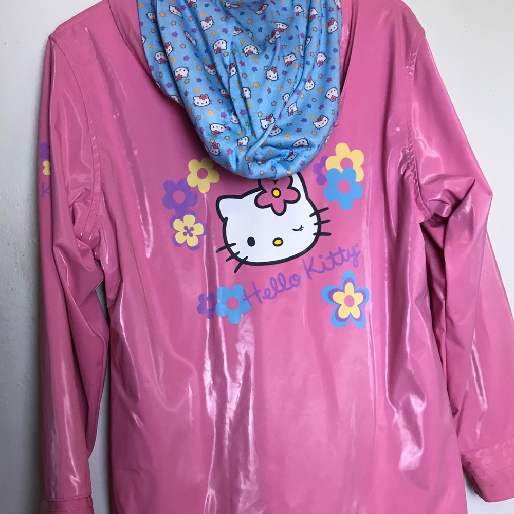 💕Sanrio Hello kitty print pink  girls rain coat💕 - Picture 3 of 8